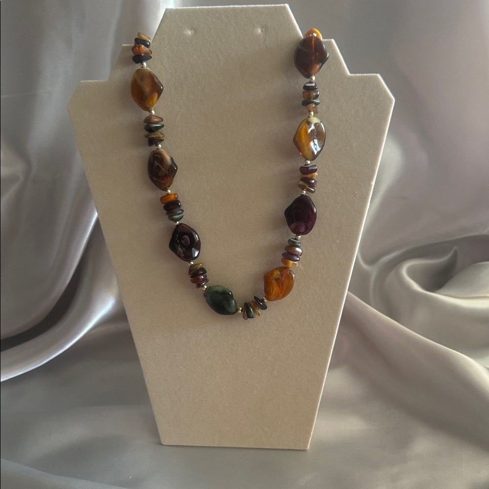 Multi-Color Glass Bead Statement Necklace
